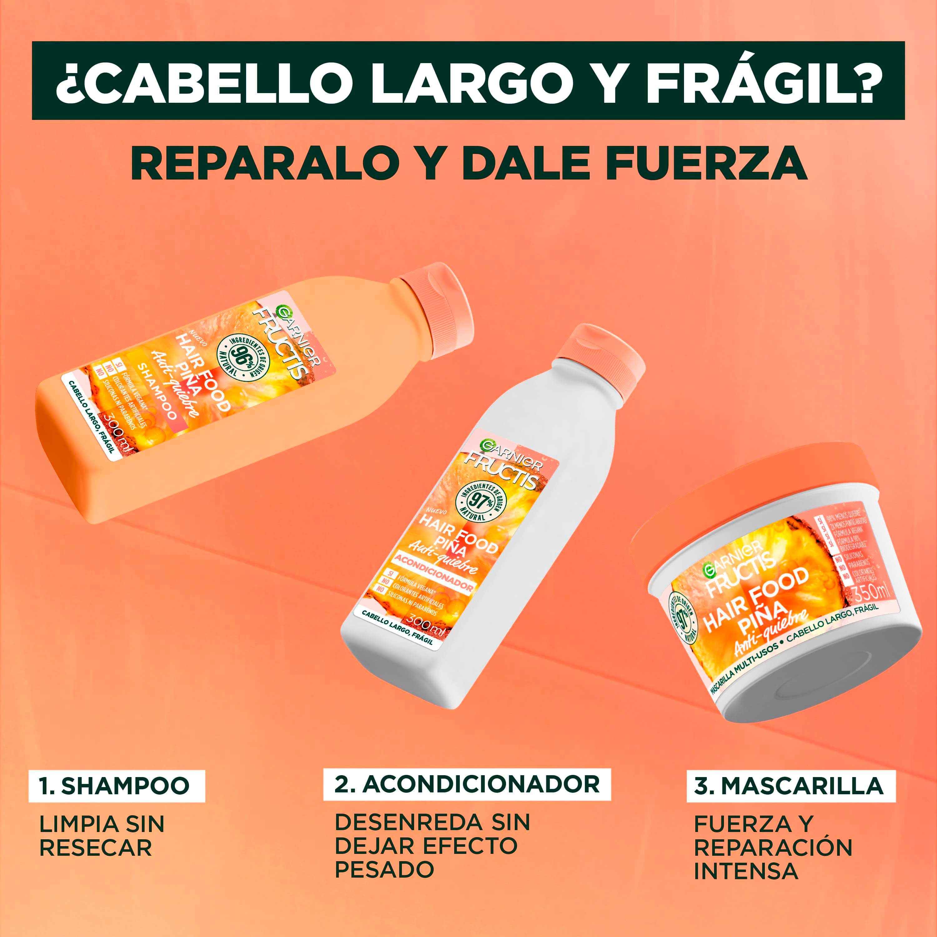 Shampoo hair food piña